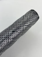 Ví cầm tay Chanel Perforated Silver Metallic Lambskin Quilted Zip Around