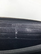 Ví cầm tay Chanel Perforated Silver Metallic Lambskin Quilted Zip Around