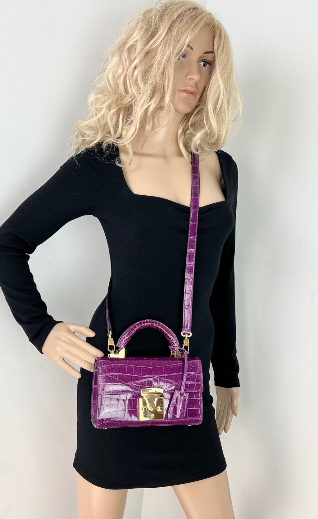 Túi đeo chéo cao cấp Stalvey Top Handle 2.0 Alligator Bag