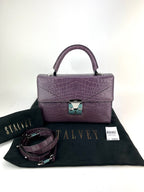 Túi đeo chéo Stalvey Top Handle 2.5 Alligator Lilac sang trọng độc quyền