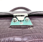 Túi đeo chéo Stalvey Top Handle 2.5 Alligator Lilac sang trọng độc quyền
