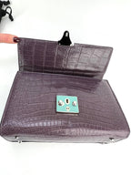 Túi đeo chéo Stalvey Top Handle 2.5 Alligator Lilac sang trọng độc quyền