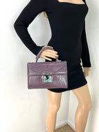 Túi đeo chéo Stalvey Top Handle 2.5 Alligator Lilac sang trọng độc quyền
