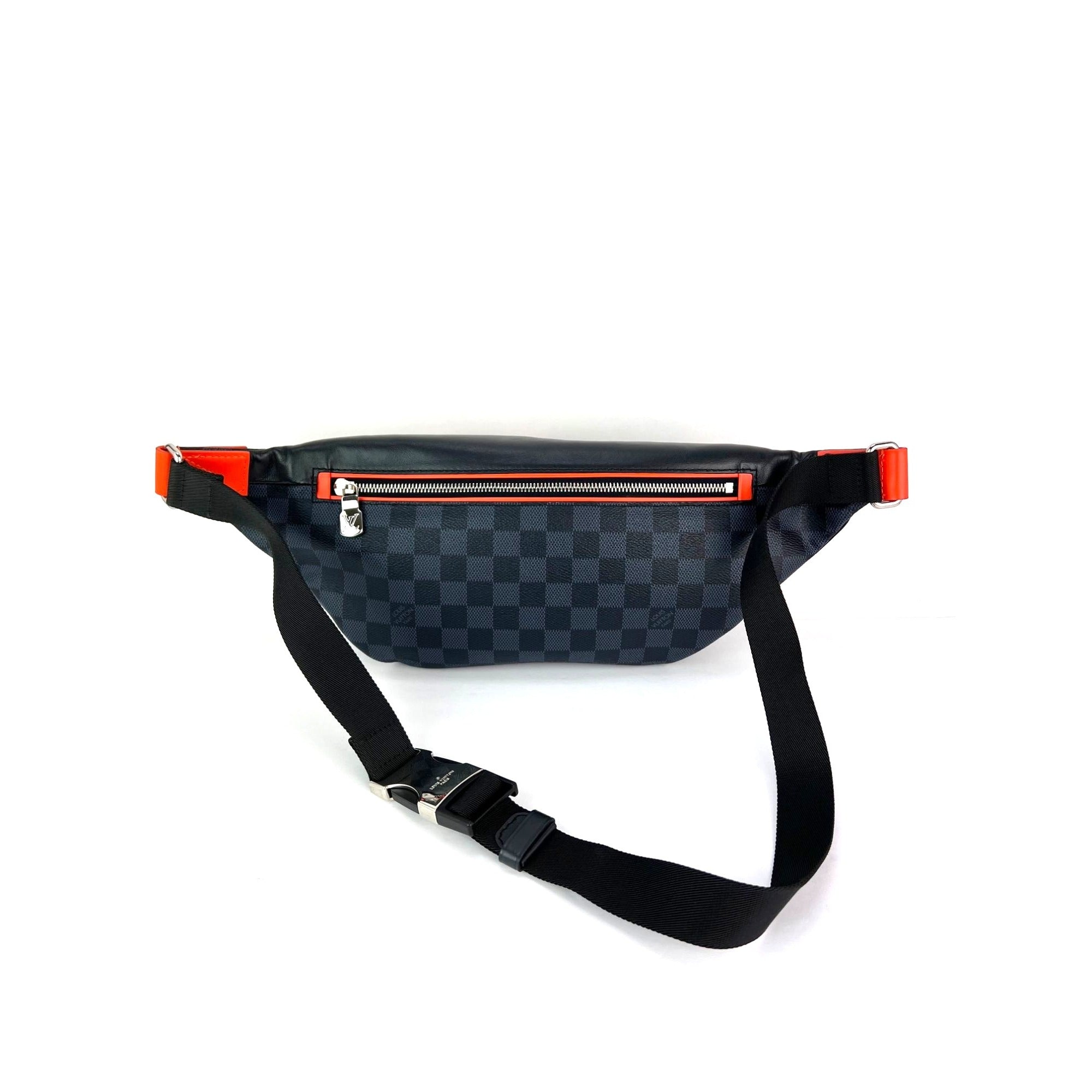 Túi đeo chéo Louis Vuitton Damier Colbart màu cam Race Discovery Bumbag