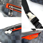 Túi đeo chéo Louis Vuitton Damier Colbart màu cam Race Discovery Bumbag