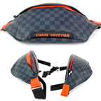 Túi đeo chéo Louis Vuitton Damier Colbart màu cam Race Discovery Bumbag