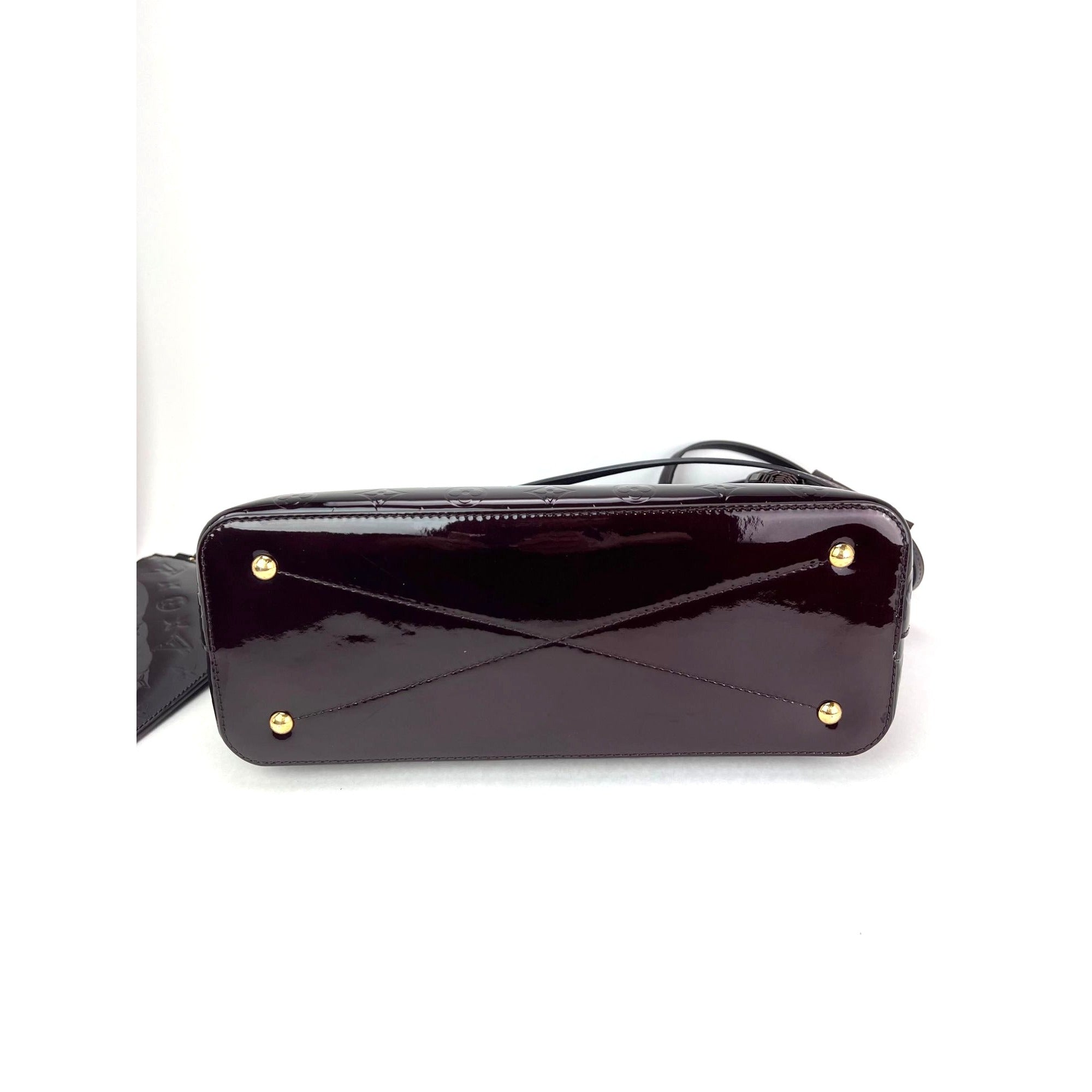 Louis Vuitton Vernis Long Beach MM Amarante Tote and Pouch Bag