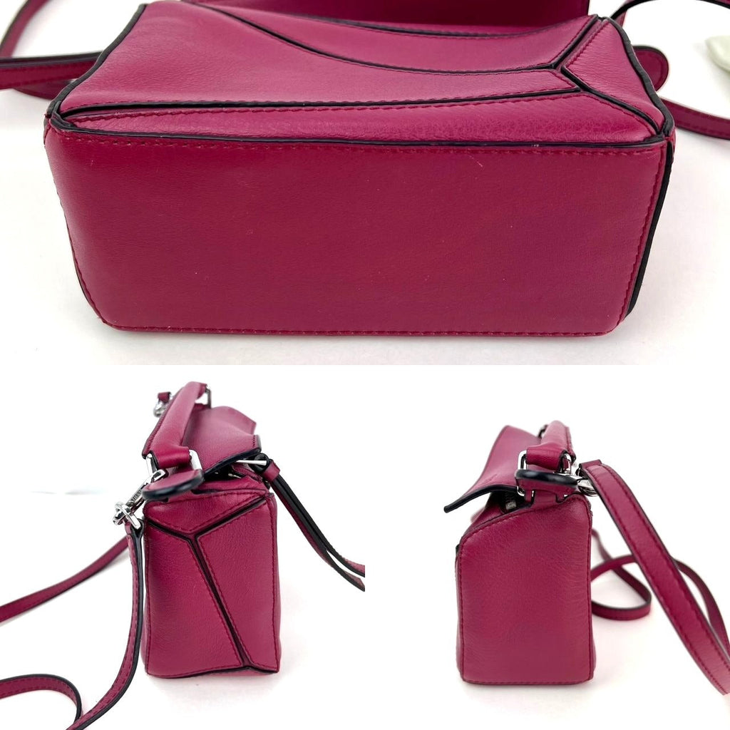 Túi xách đeo chéo Loewe Calfskin Mini Crimson Puzzle