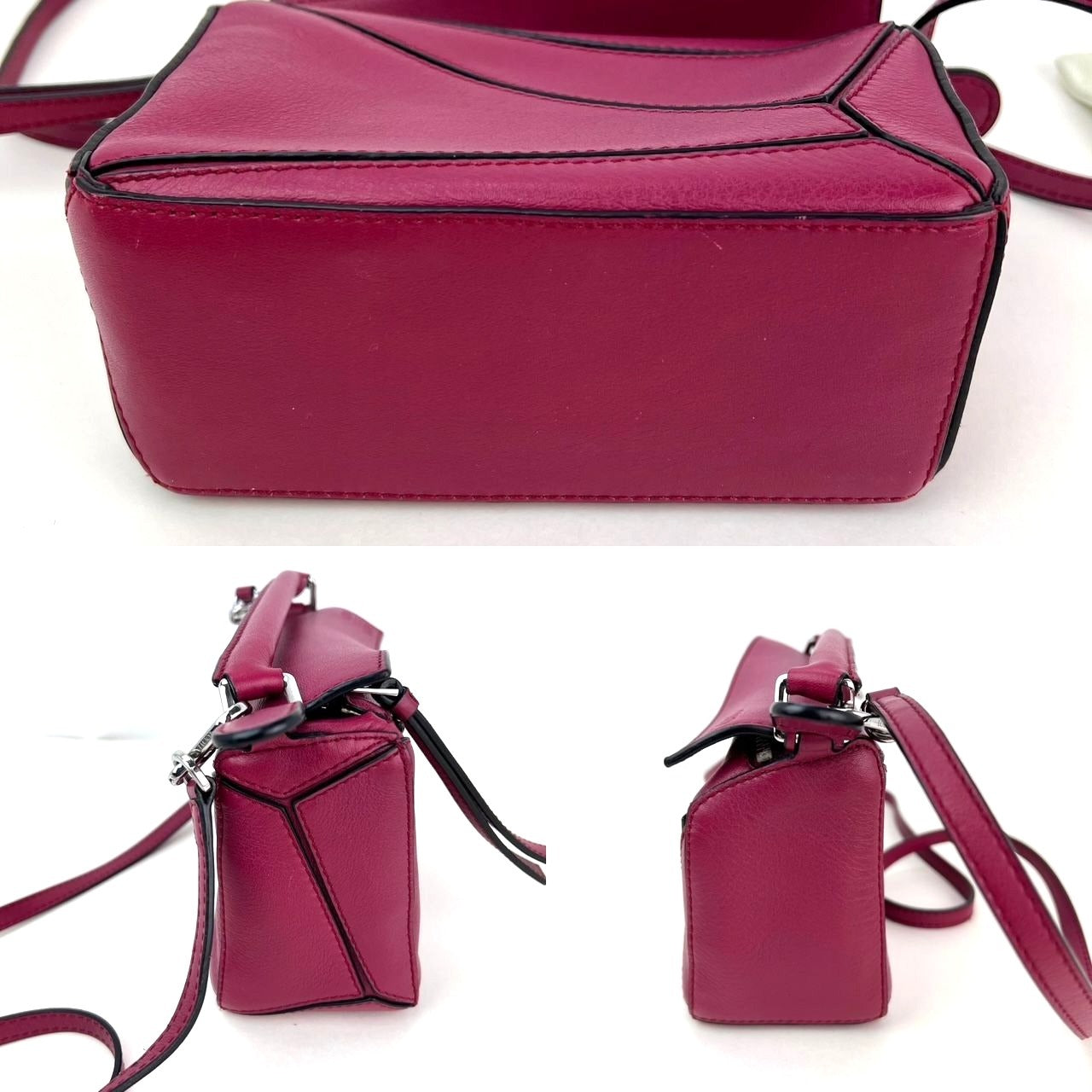 Túi xách đeo chéo Loewe Calfskin Mini Crimson Puzzle
