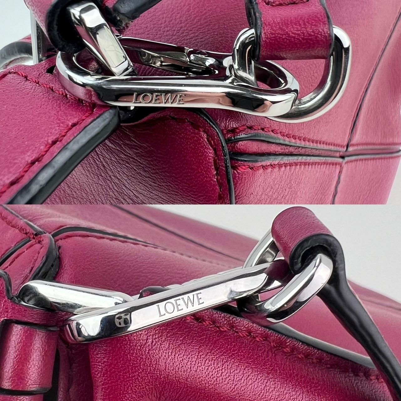 Túi xách đeo chéo Loewe Calfskin Mini Crimson Puzzle
