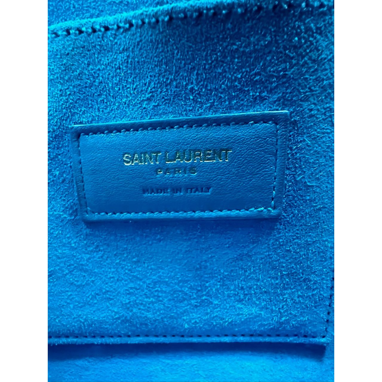 Túi đeo chéo da Saint Laurent Sac De Jour màu xanh