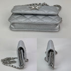 Túi đeo vai Chanel Metallic Goatskin Quilted Star Flap Waist Belt Shoulder Bag