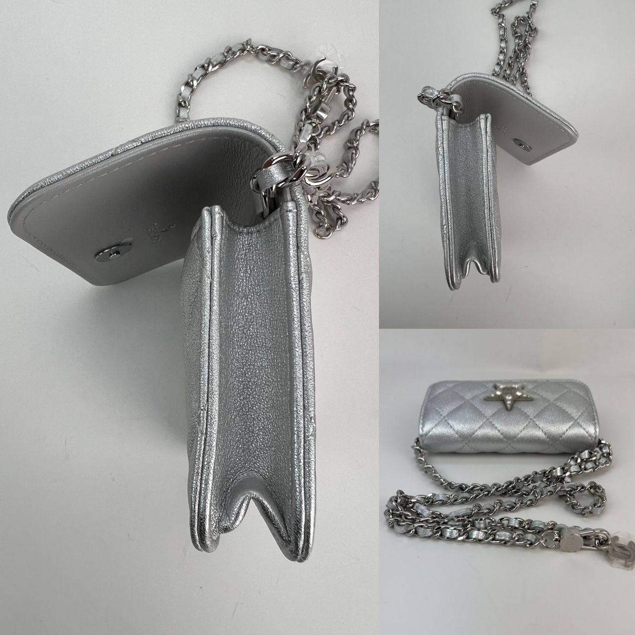 Túi đeo vai Chanel Metallic Goatskin Quilted Star Flap Waist Belt Shoulder Bag