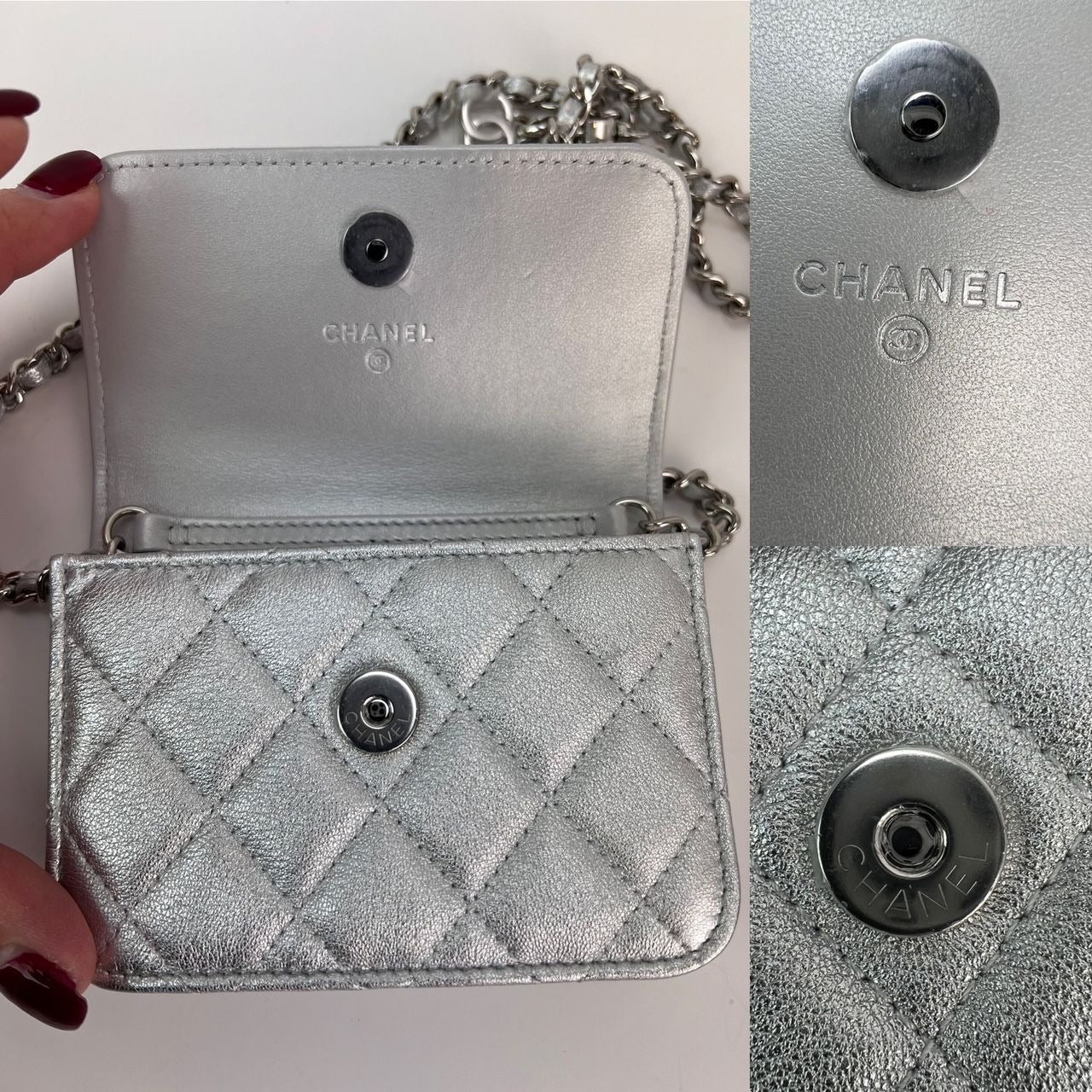Túi đeo vai Chanel Metallic Goatskin Quilted Star Flap Waist Belt Shoulder Bag
