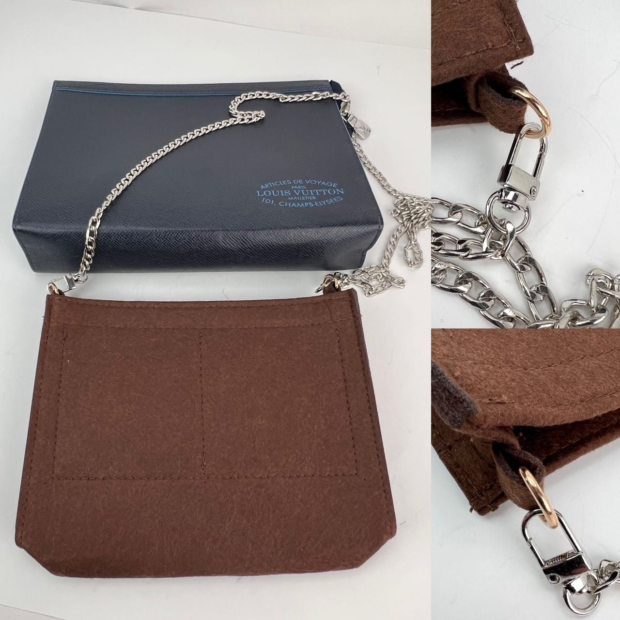 Túi xách tay da Louis Vuitton Pochette Voyage MM Taiga màu xanh đậm phiên bản giới hạn