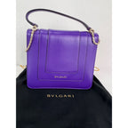 Bvlgari Calfskin Serpenti Forever Purple Top Handle Crossbody Bag