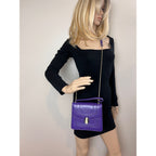 Bvlgari Calfskin Serpenti Forever Purple Top Handle Crossbody Bag