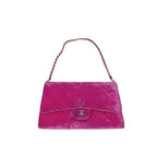 Ví cầm tay Chanel Velvet Quilted Timeless Fuchsia kèm túi xách xích
