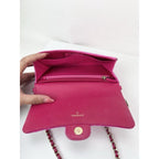 Ví cầm tay Chanel Velvet Quilted Timeless Fuchsia kèm túi xách xích