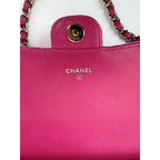 Ví cầm tay Chanel Velvet Quilted Timeless Fuchsia kèm túi xách xích