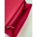 Ví cầm tay Chanel Velvet Quilted Timeless Fuchsia kèm túi xách xích