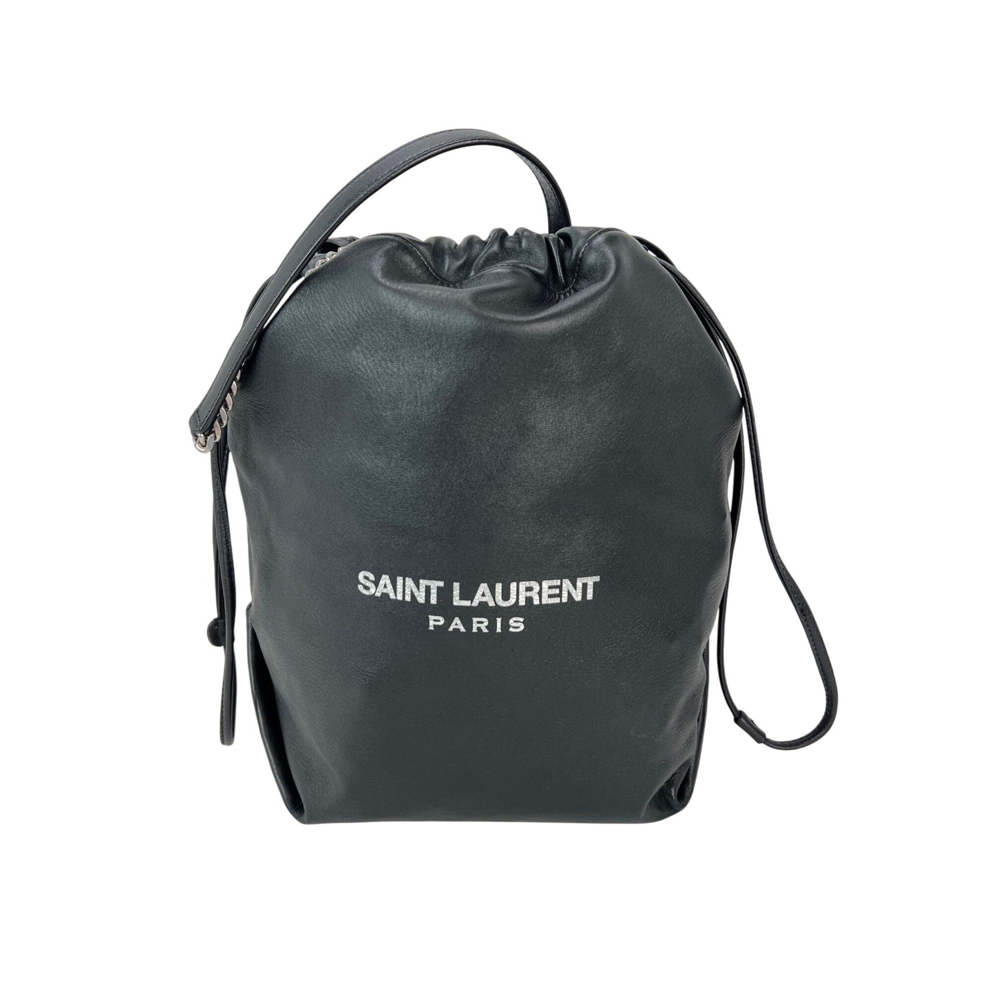 Túi xách Saint Laurent Lambskin Teddy Drawstring Sac Bucket Bag