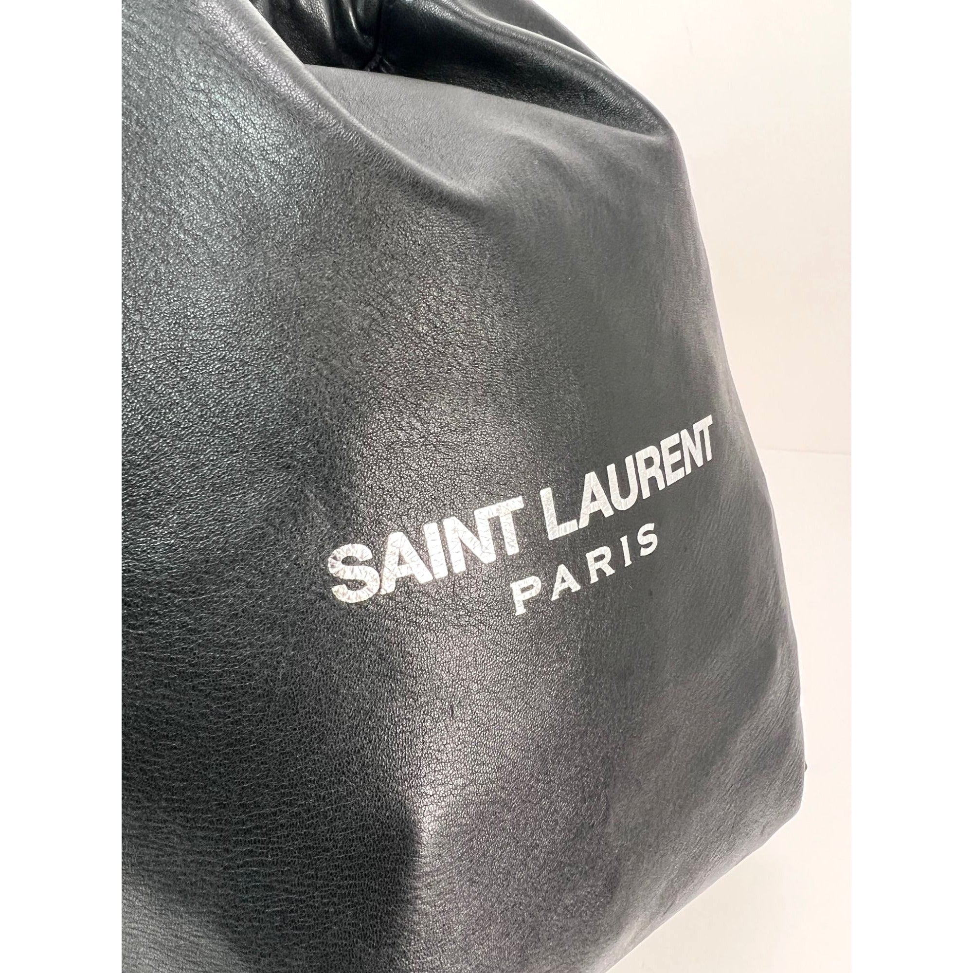 Túi xách Saint Laurent Lambskin Teddy Drawstring Sac Bucket Bag