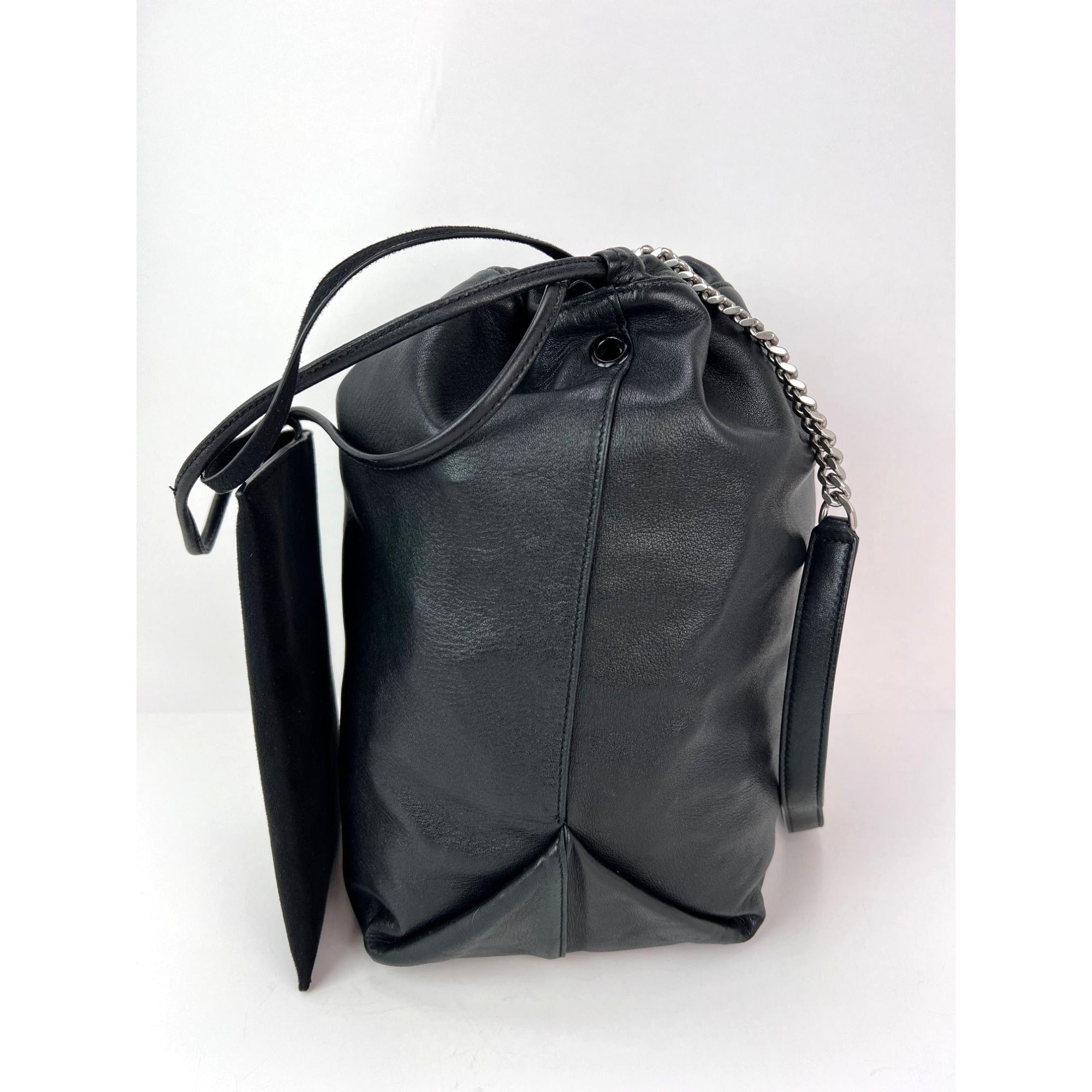 Túi xách Saint Laurent Lambskin Teddy Drawstring Sac Bucket Bag