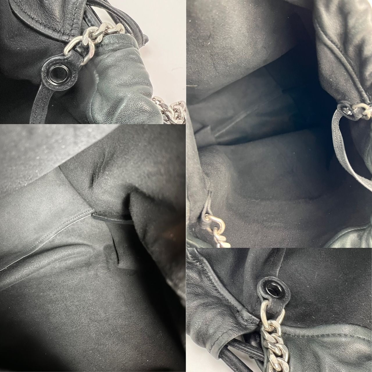 Túi xách Saint Laurent Lambskin Teddy Drawstring Sac Bucket Bag