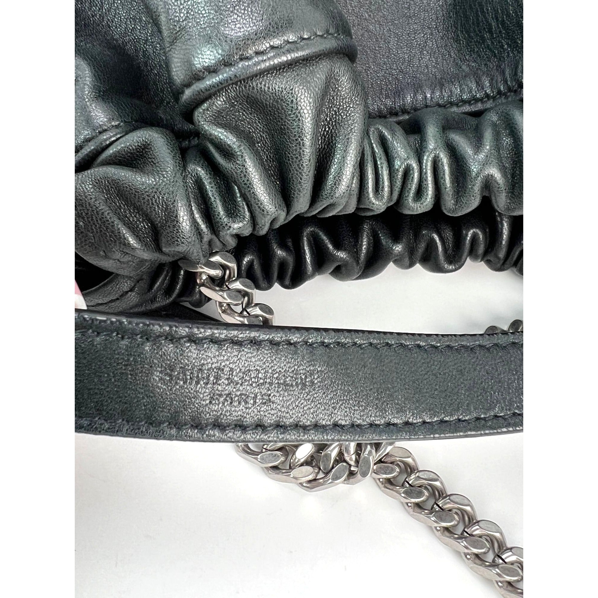 Túi xách Saint Laurent Lambskin Teddy Drawstring Sac Bucket Bag