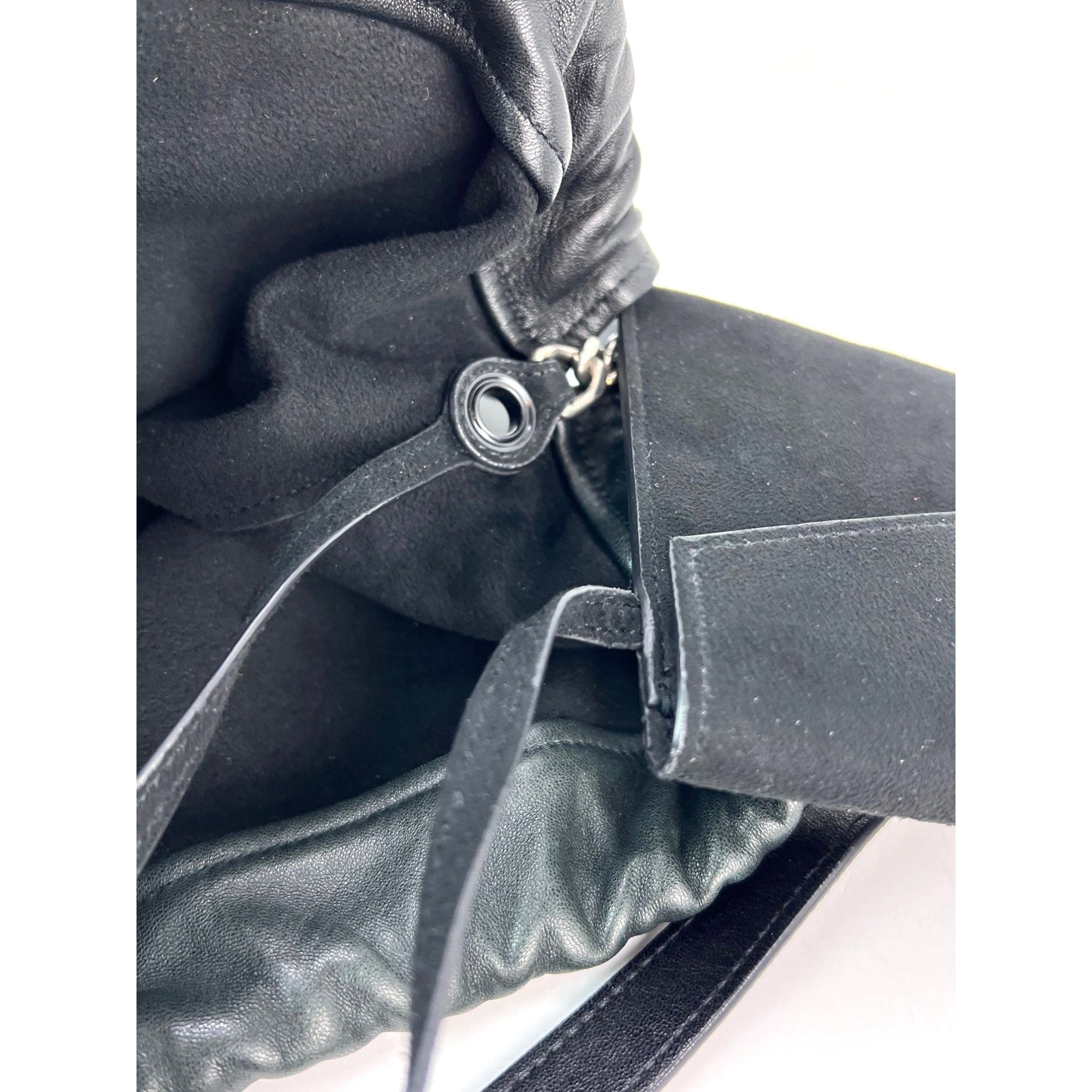 Túi xách Saint Laurent Lambskin Teddy Drawstring Sac Bucket Bag