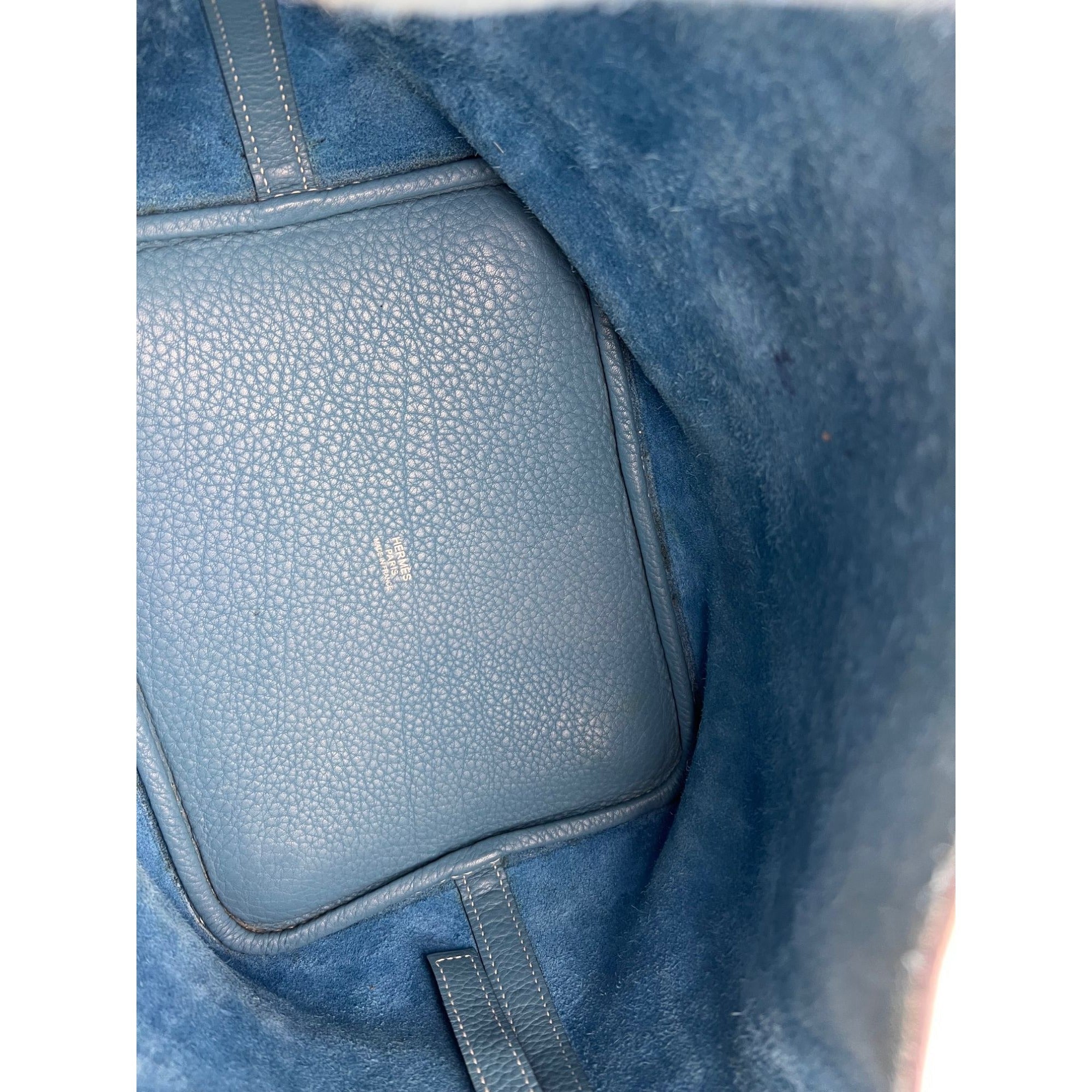 Túi xách da Hermes Taurillon Clemence Picotin 22 MM màu xanh