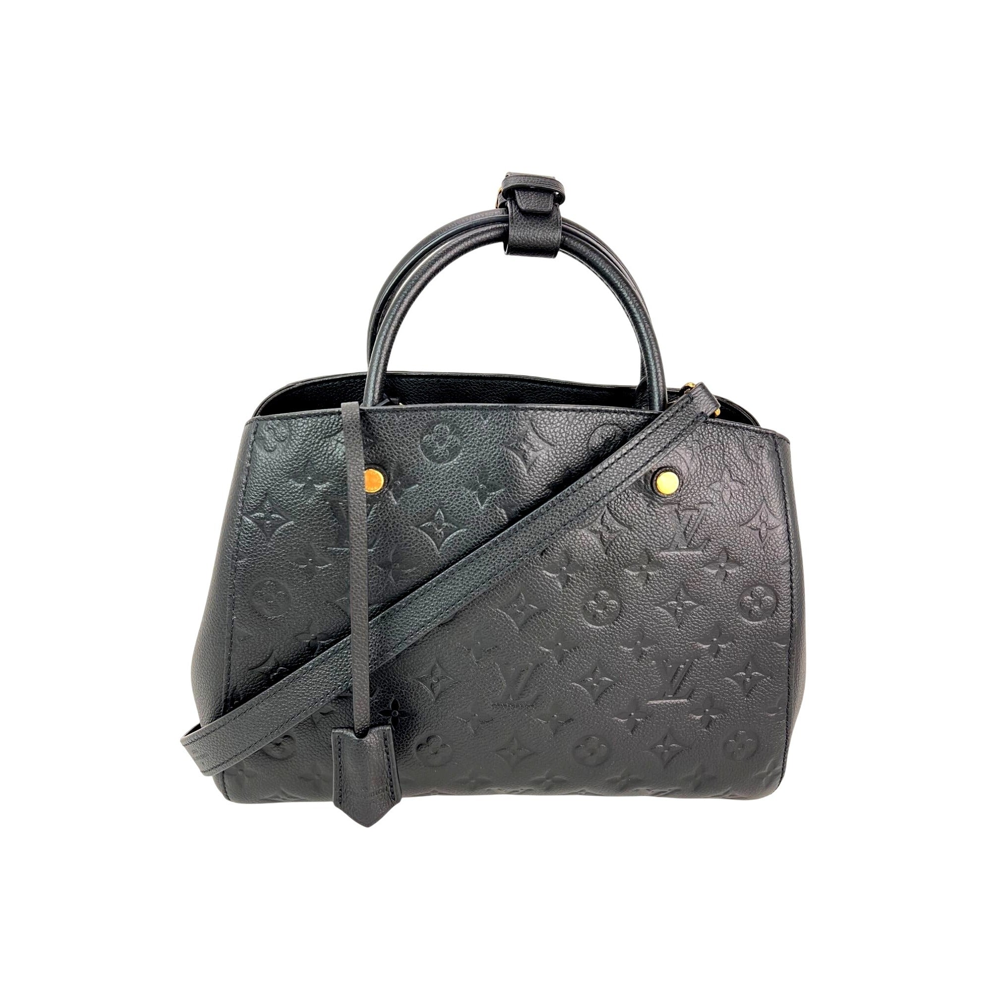 Túi đeo vai da đen Louis Vuitton Montaigne MM Empreinte