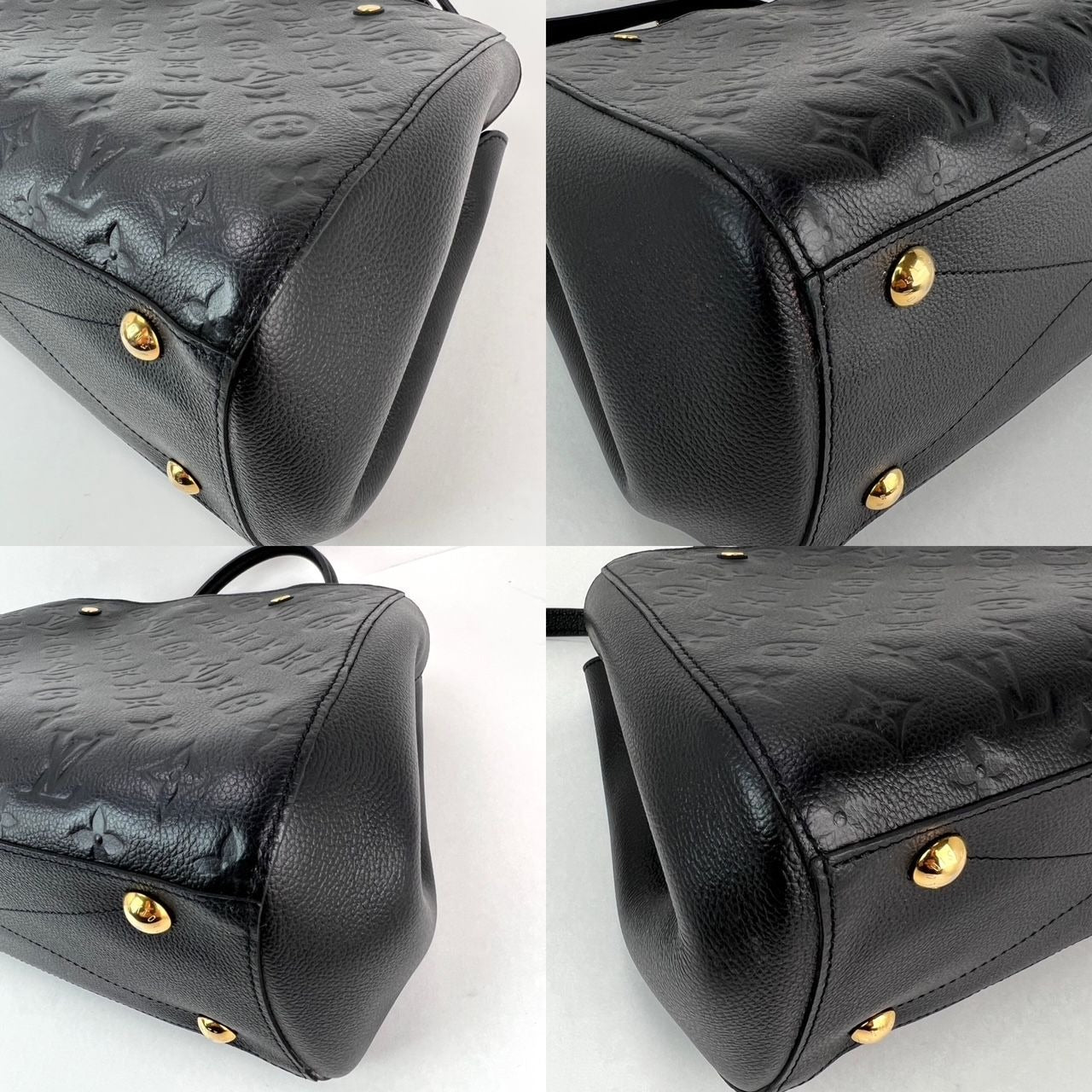 Túi đeo vai da đen Louis Vuitton Montaigne MM Empreinte