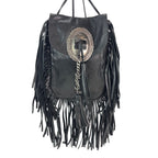Túi đeo chéo Saint Laurent Lambskin Anita Tassel màu đen