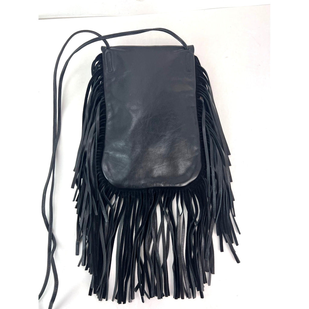 Túi đeo chéo Saint Laurent Lambskin Anita Tassel màu đen