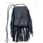 Túi đeo chéo Saint Laurent Lambskin Anita Tassel màu đen
