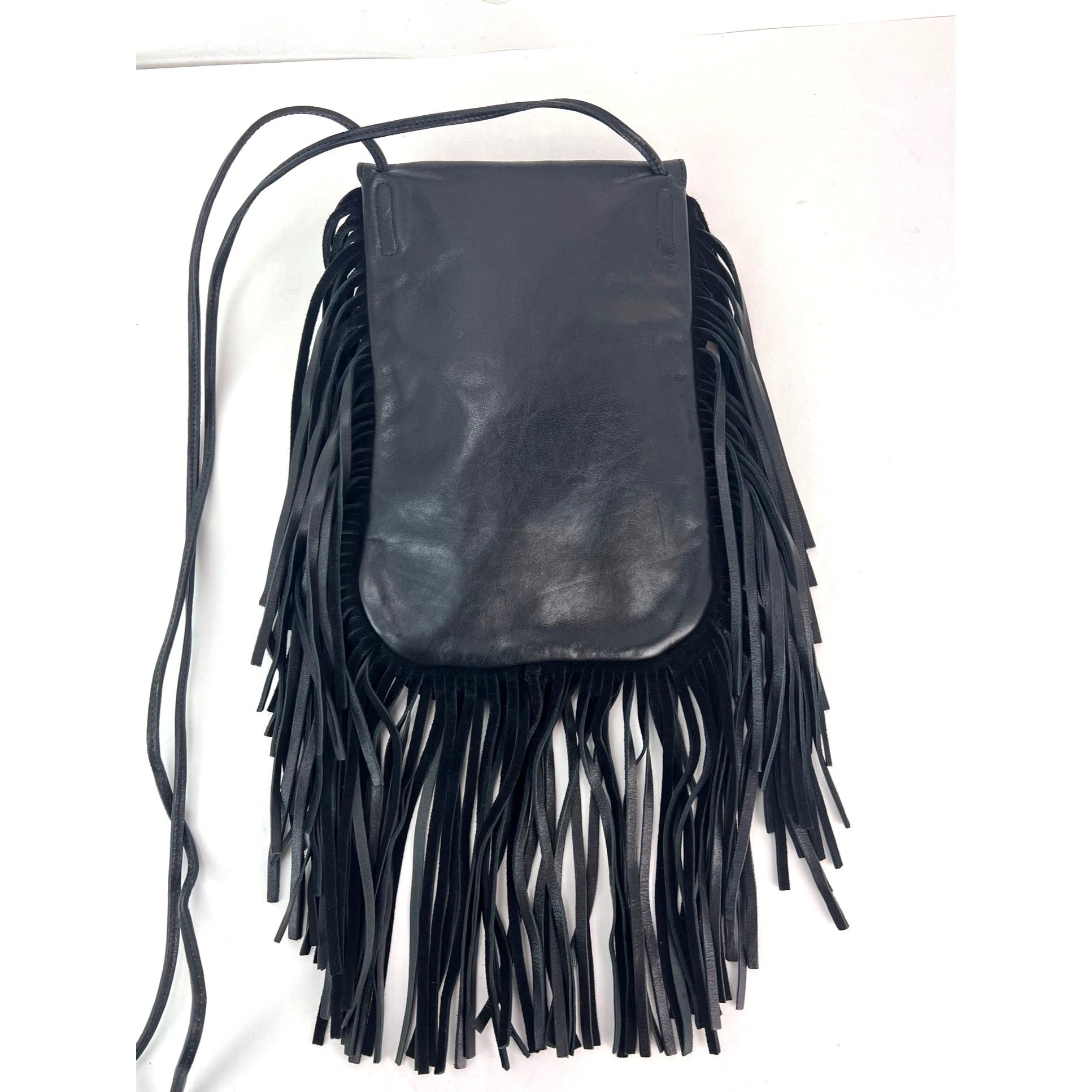 Túi đeo chéo Saint Laurent Lambskin Anita Tassel màu đen