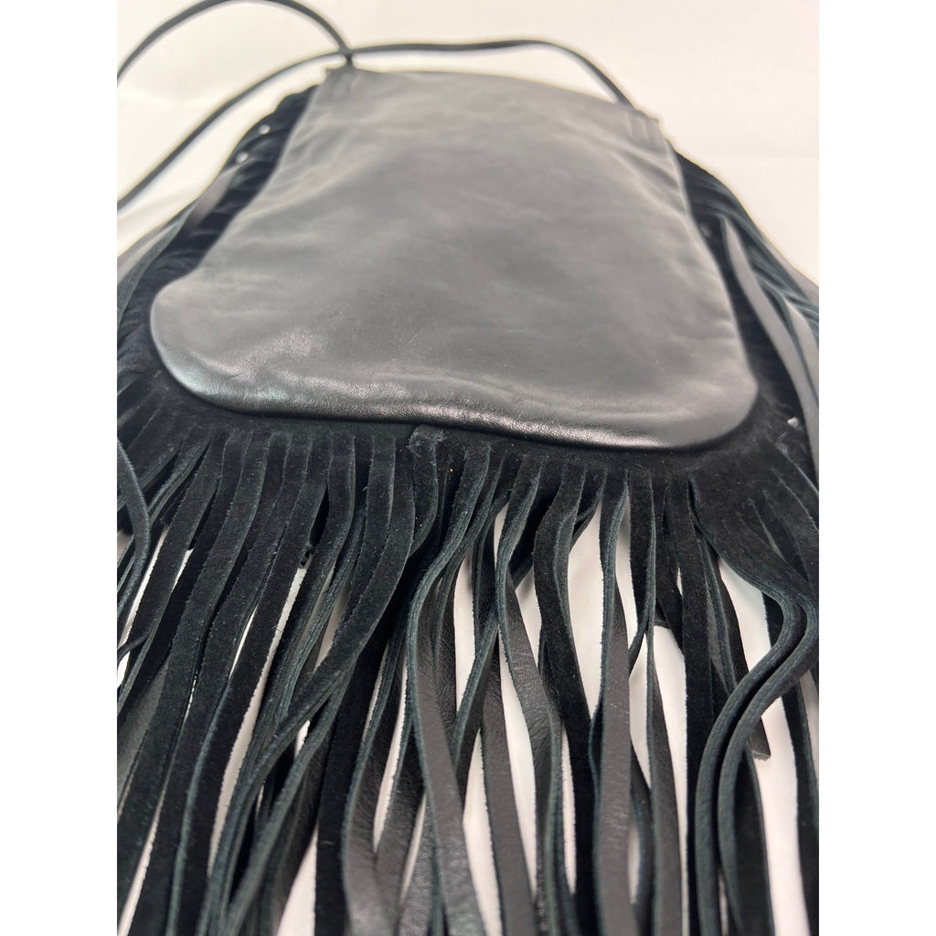 Túi đeo chéo Saint Laurent Lambskin Anita Tassel màu đen