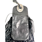 Túi đeo chéo Saint Laurent Lambskin Anita Tassel màu đen