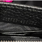 Ví Gucci Interlocking Black Leather Dollar Calfskin GG kèm túi cầm tay xích