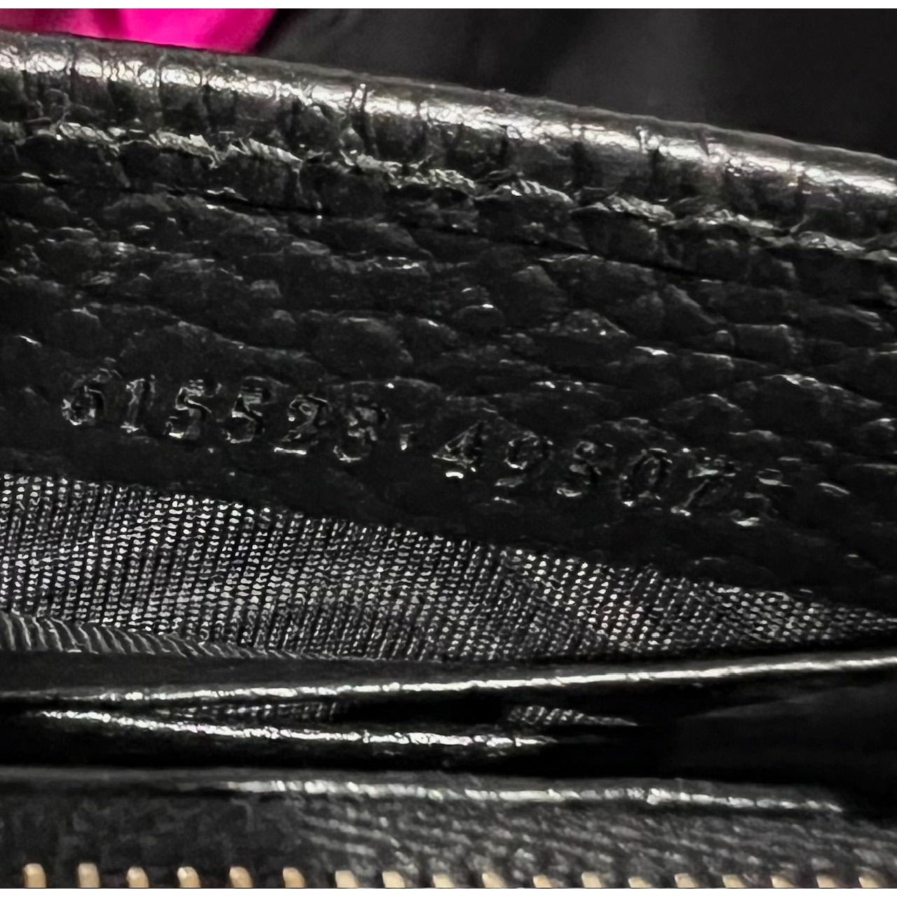 Ví Gucci Interlocking Black Leather Dollar Calfskin GG kèm túi cầm tay xích