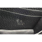 Ví Gucci Interlocking Black Leather Dollar Calfskin GG kèm túi cầm tay xích