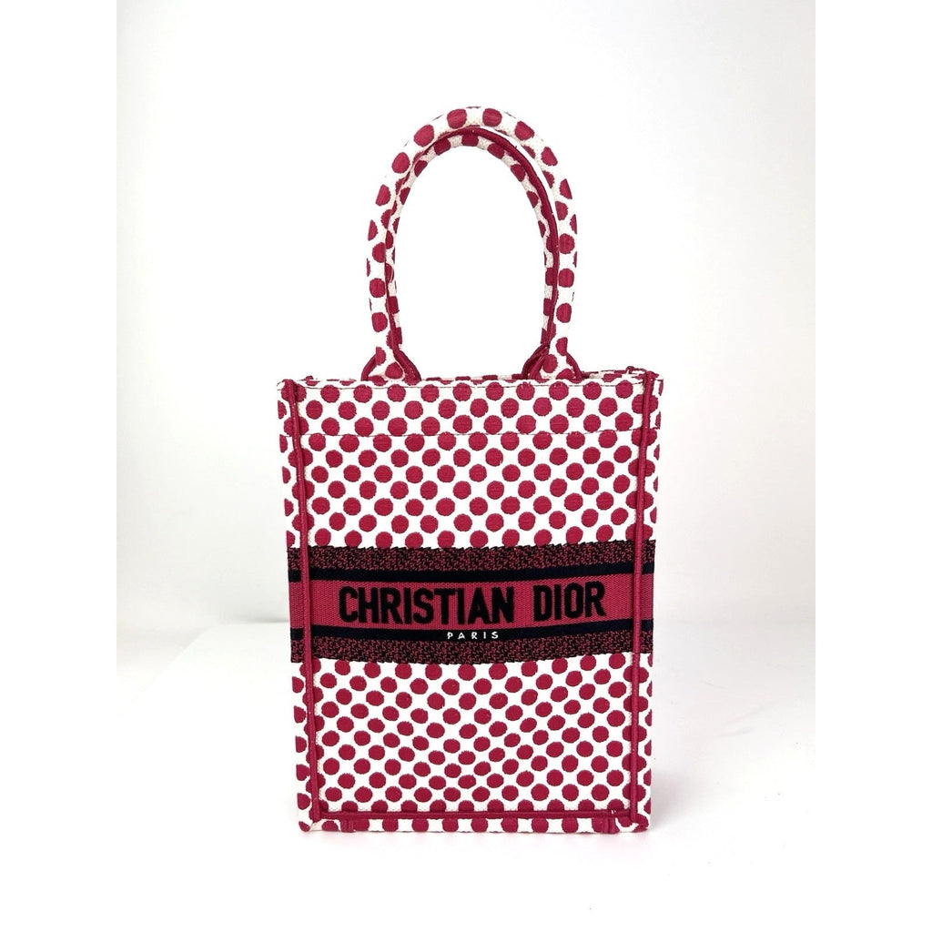 Túi tote Christian Dior Canvas Dior Amour Dots Vertical Book Tote