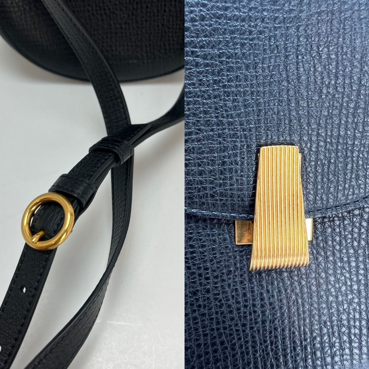 Túi đeo hông Bottega Veneta Palmellato Calfskin bo tròn màu đen
