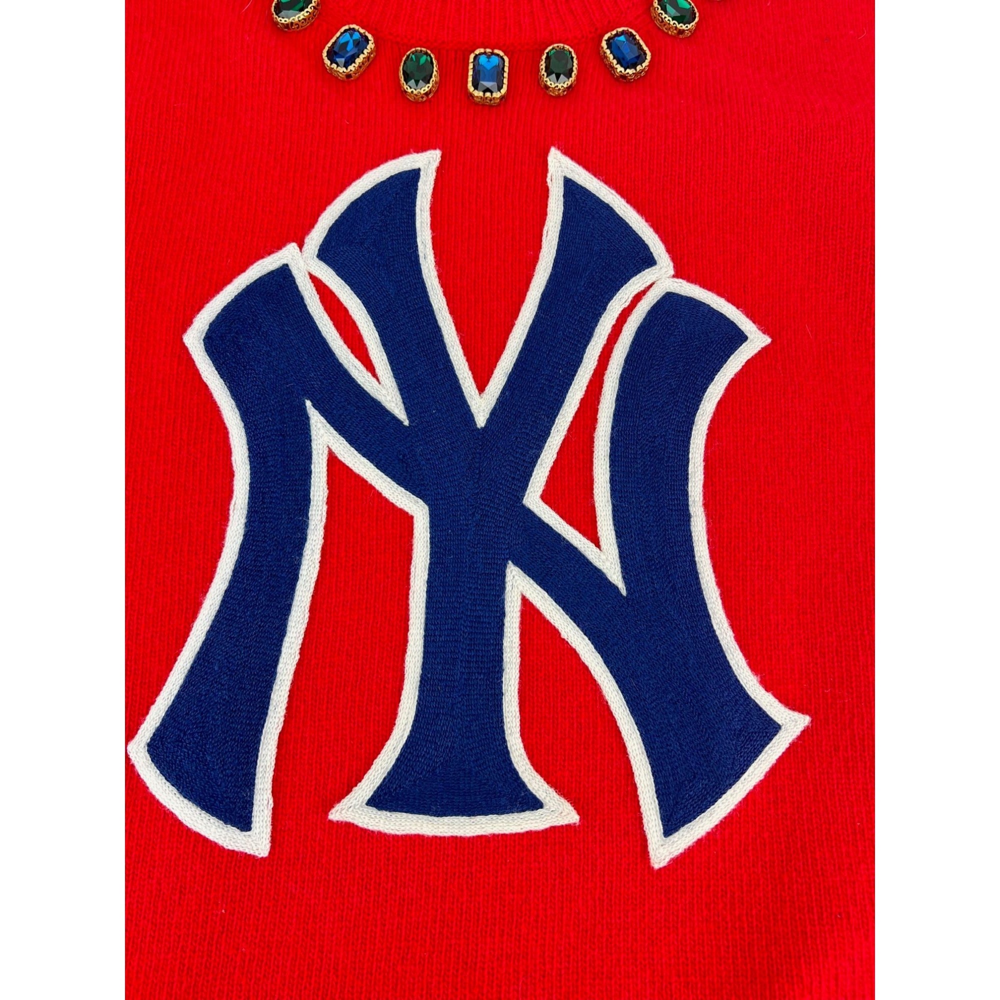 Áo len chui đầu Gucci Womens NY Yankees Wool Red