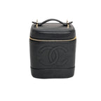 Túi đựng mỹ phẩm Chanel Vanity Cosmetic Case màu đen bằng da Caviar