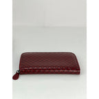 Ví cầm tay da Bottega Veneta Burgundy Intrecciato có khóa kéo