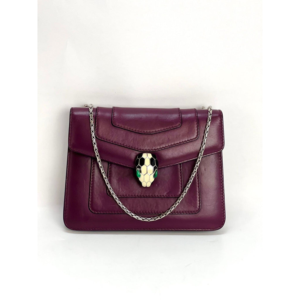 Túi đeo chéo Bvlgari Calfskin Small Serpenti Forever Snake Plum