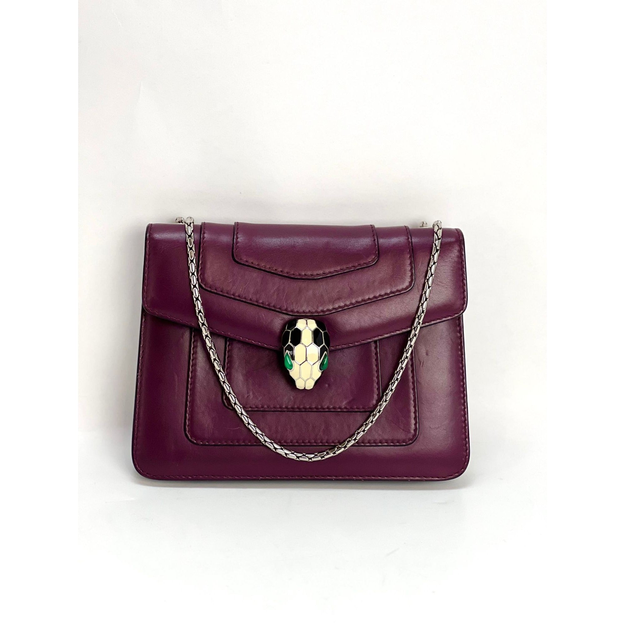 Túi đeo chéo Bvlgari Calfskin Small Serpenti Forever Snake Plum